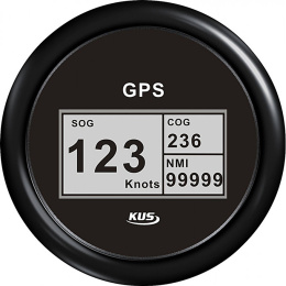 GPS-спидометр цифровой, черн/черн, выносная антенна, 85 мм (KY08213)